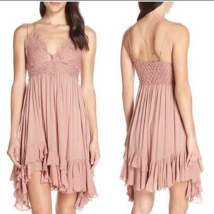 Free People One Adella Slip Dress Rose Pink NWT XS